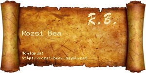 Rozsi Bea névjegykártya